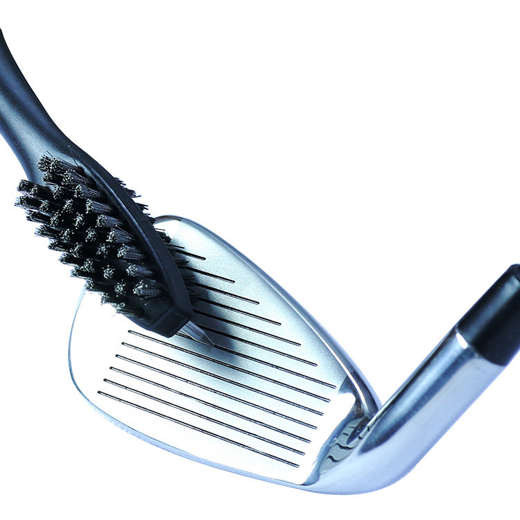 DOUBLE-SIDED BRUSH FOR GOLF CLUB AND SHOE CLEANING