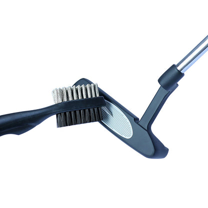 DOUBLE-SIDED BRUSH FOR GOLF CLUB AND SHOE CLEANING