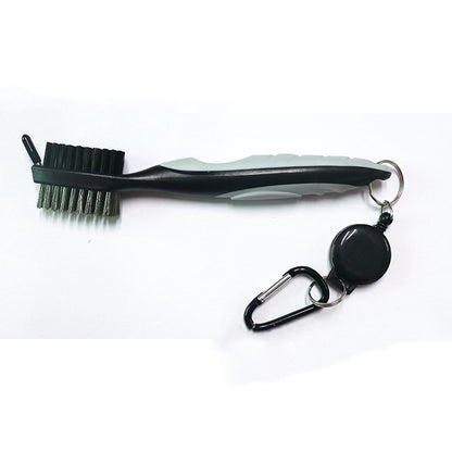 DOUBLE-SIDED BRUSH FOR GOLF CLUB AND SHOE CLEANING