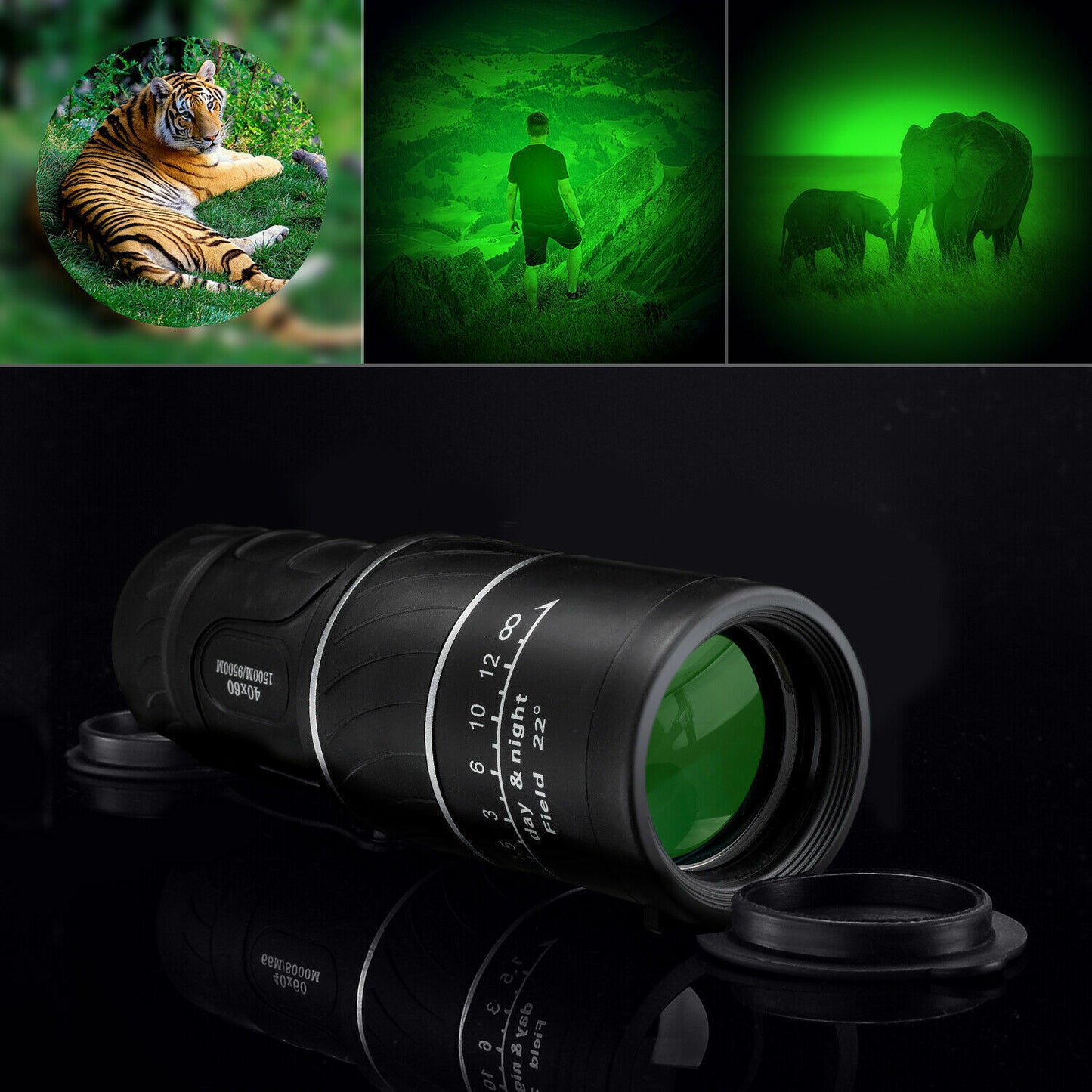 Day/Night Vision HD Optical Monocular Hunting Camping Handheld Telescope: Life Waterproof, Anti-Fog Monocular