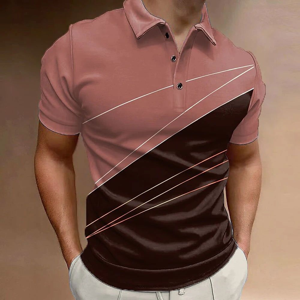 Polo Shirt Men's Breathable Casual Golf Clothes Men's Fashion Fast Drying Tennis Clothes Men's Fun Boat Printed Badminton Shirt