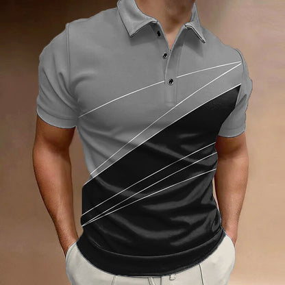 Polo Shirt Men's Breathable Casual Golf Clothes Men's Fashion Fast Drying Tennis Clothes Men's Fun Boat Printed Badminton Shirt