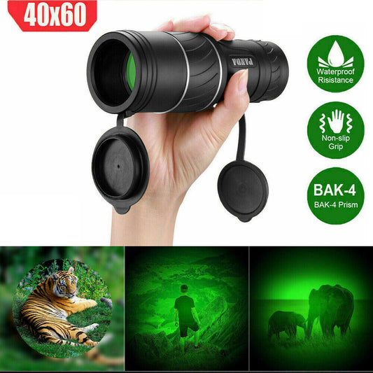 Day/Night Vision HD Optical Monocular Hunting Camping Handheld Telescope: Life Waterproof, Anti-Fog Monocular